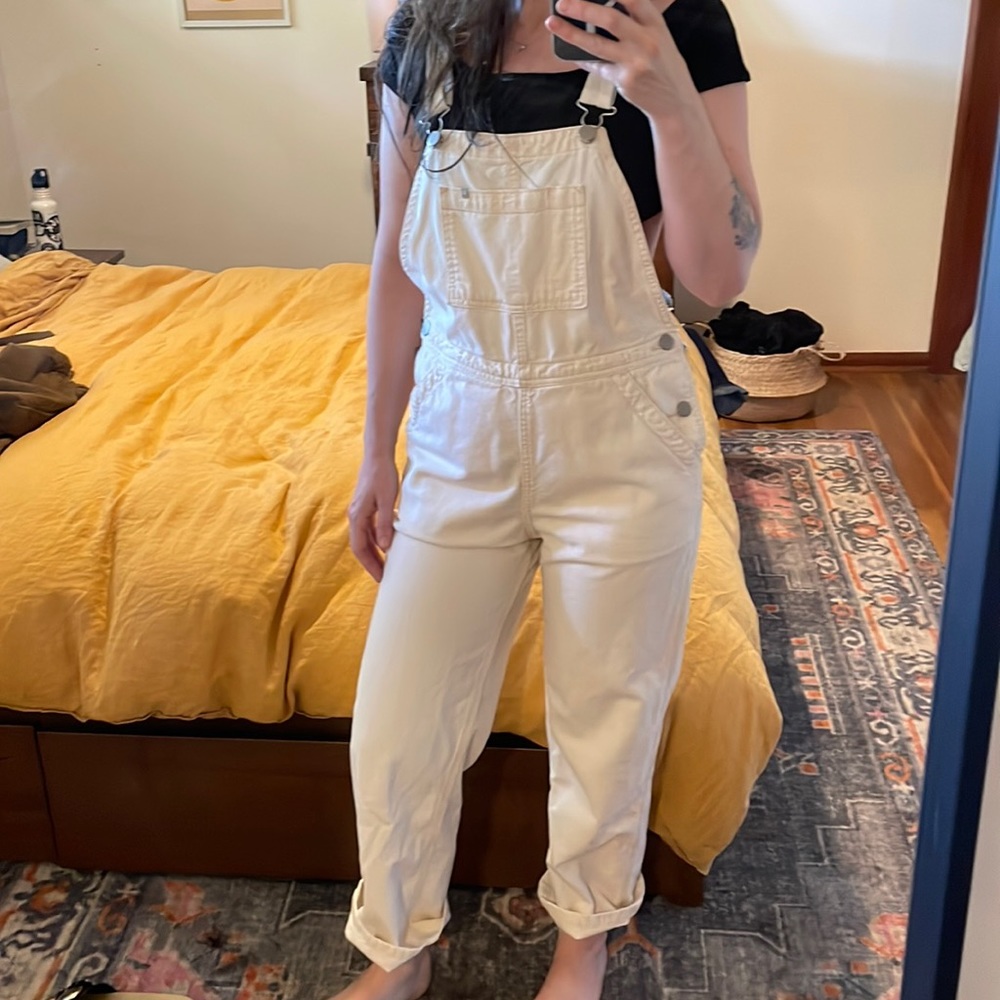 Everlane white overalls size small